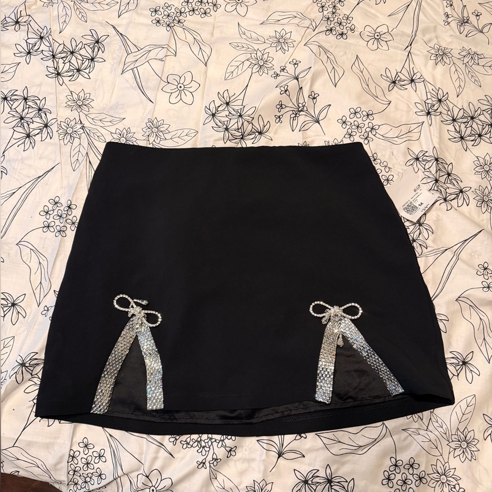 Forever 21 Black Mini Skirt with Silver Details